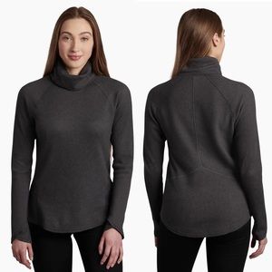 Kuhl Womens Grey Waffle Knit Cowl Neck Long Sleeve Petra turtleneck small